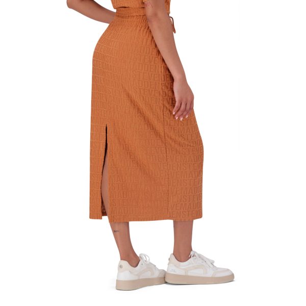 BONNIE DARK CARAMEL EMBOSSED LOGO SKIRT Online