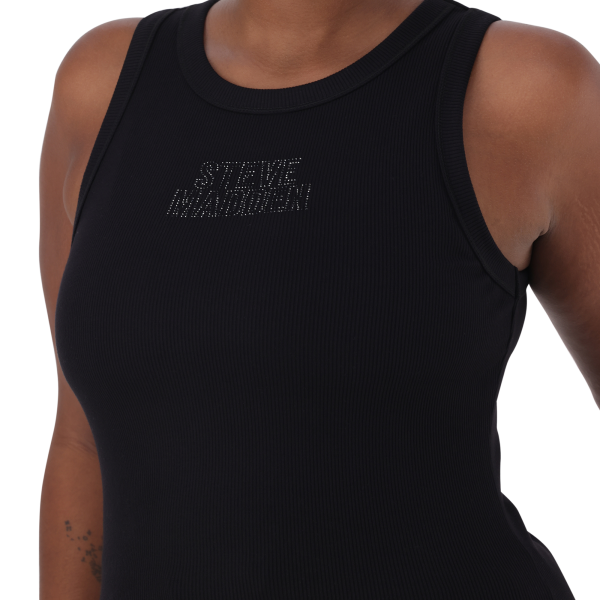 AALIYAH BLACK SPARKLE LOGO TANK Supply