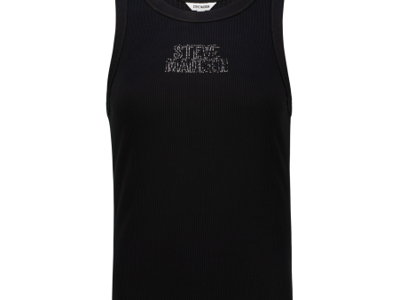 AALIYAH BLACK SPARKLE LOGO TANK Supply