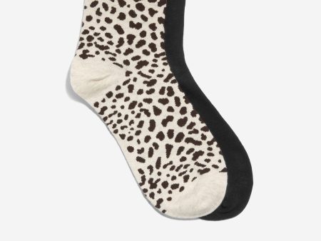 Women s 2-Pair Short Leopard Crew Socks For Sale