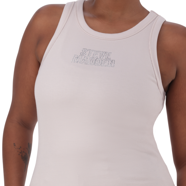 AALIYAH CHAMPAGNE SPARKLE LOGO TANK Hot on Sale