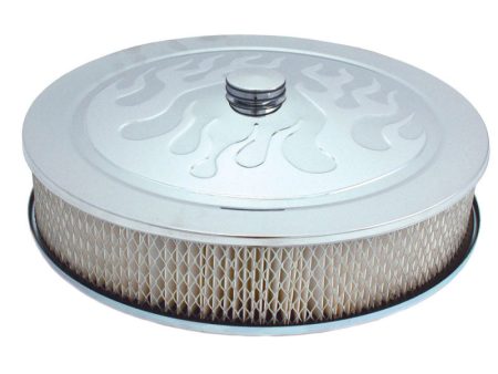 Spectre Air Cleaner 14in. x 3in. Flamed Chrome - White Paper Online Sale