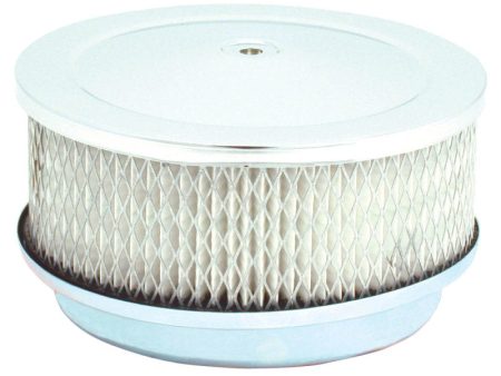 Spectre Air Cleaner 6-3 8in. x 2-1 2in. Chrome - Paper Hot on Sale