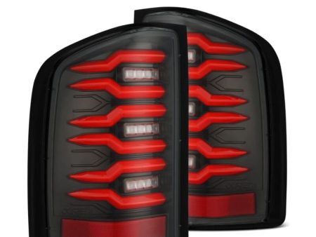 AlphaRex 07-14 Chevrolet Silverado 1500 2500HD 3500HD Luxx-Series LED Tail Lights Black Red Online