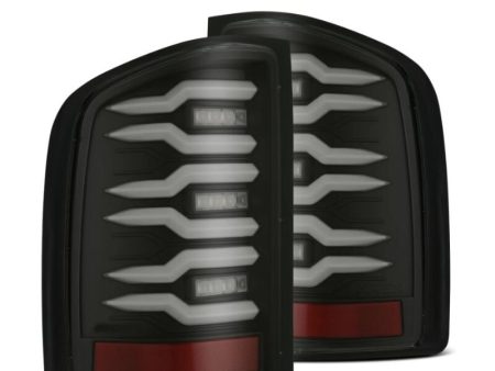 AlphaRex 07-14 Chevrolet Silverado 1500 2500HD 3500HD Luxx-Series LED Tail Lights Blk w Smoked Lens Fashion